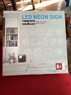 Led Neon Sign , USB Powered With Switch ( Happy Face Design)