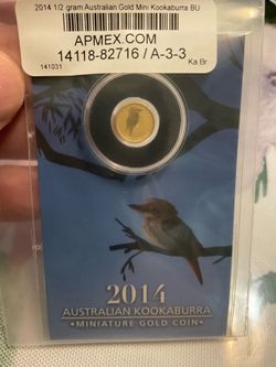2014 Australian 1/2 gram GOLD Kookaburra mini coin