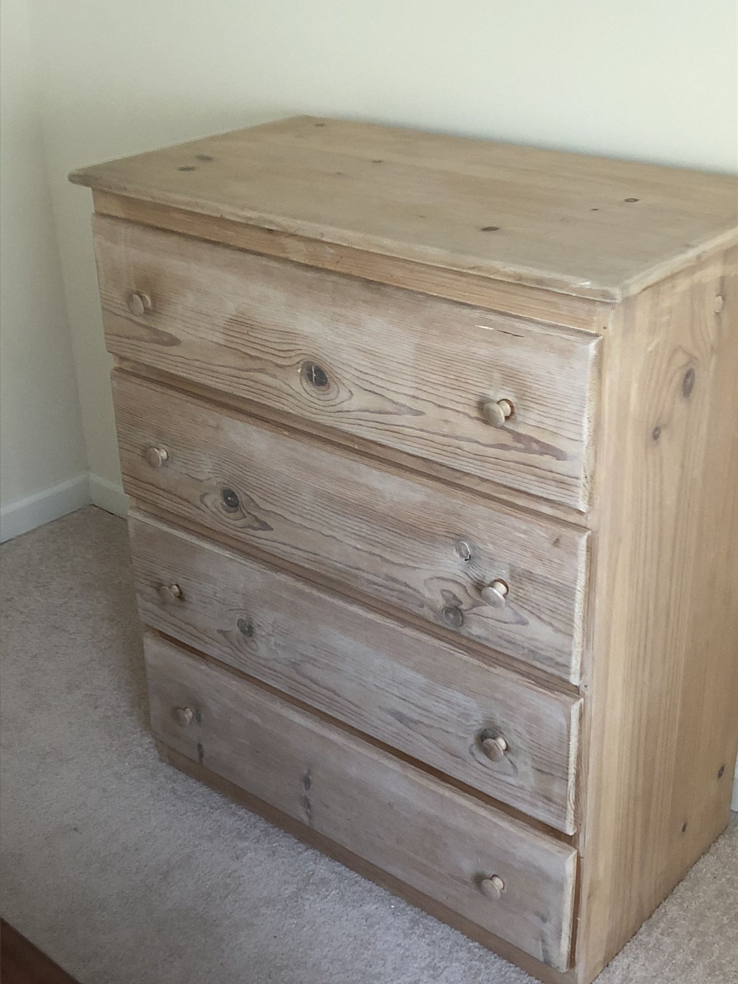 Unfinished 4 drawer dresser