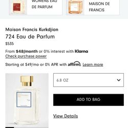 Maison Francis Kurkdjian 724 Eau de Parfum 6.8 oz