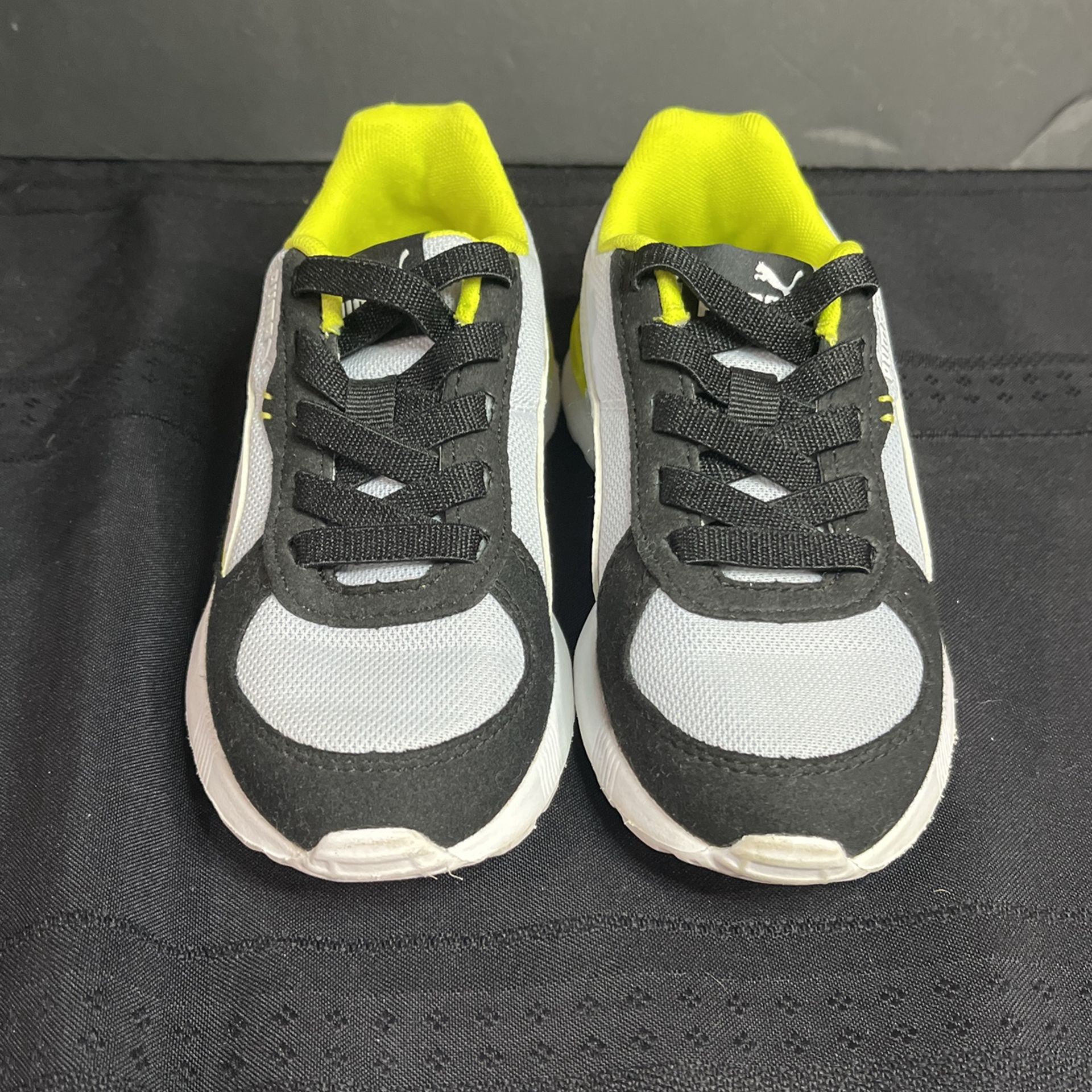 Puma 11c Graviton Lace Up Youth Boys Black, Gray, Lime green Sneakers