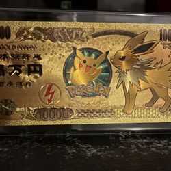 Japanese Pokémon themed novelty bank note featuring the character Jolteon