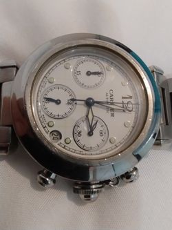 Authentic Cartier Pasha Chronograph 35mm watch ( needs to be service)