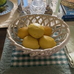 Oval ceramic fruit bowl