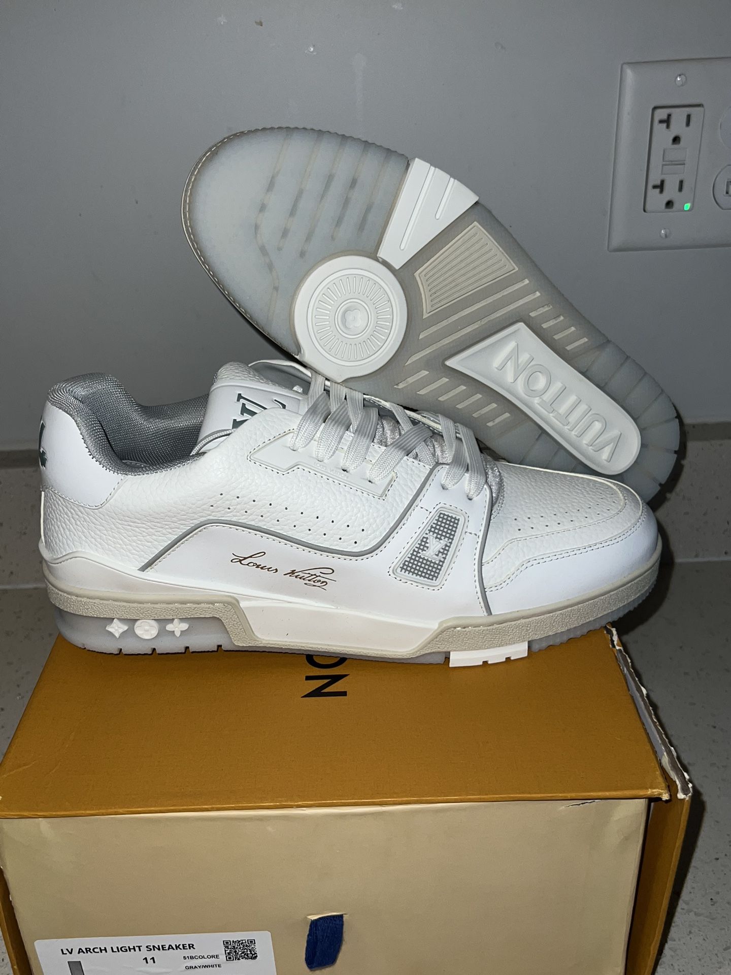 LV Trainers White Grey Size 11 Men Brand New Jordan