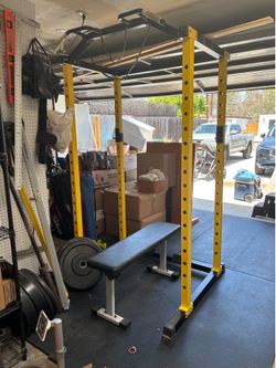 Squat rack and bench