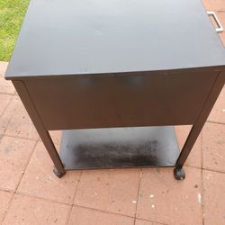 Black Mobile File Cabinet Opens Top With Wheels