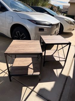 Industrial Side Tables Set of 2