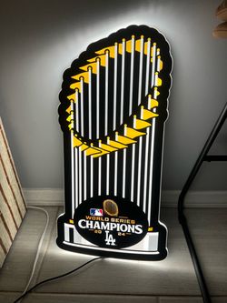 Dodgers trophy World Series LED