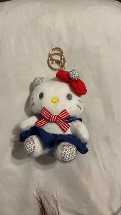 Hello Kitty Plush Keychain with Rhinestones
