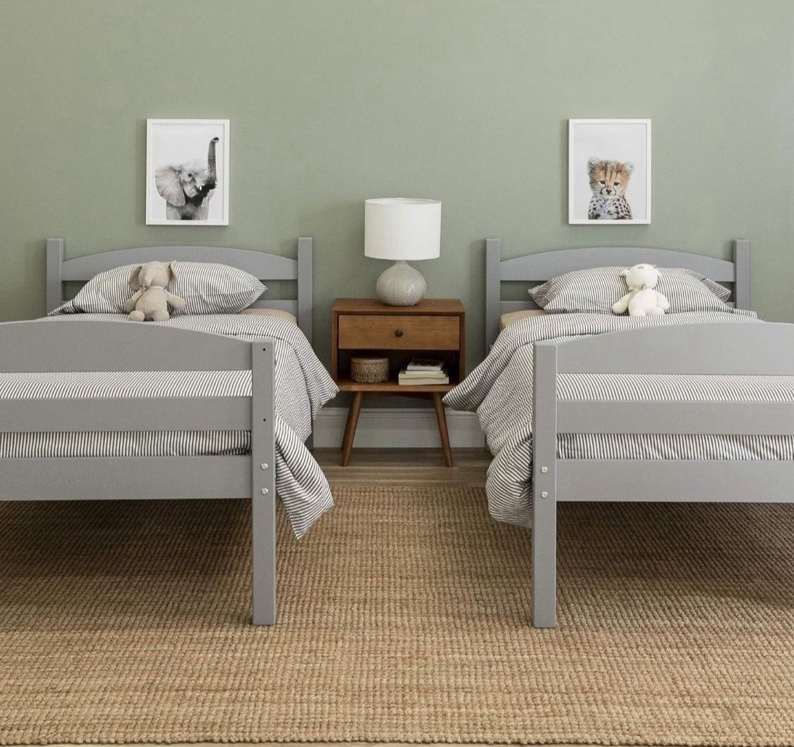 New Transitional Bunk Beds - Solid Wood Grey