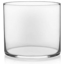 Cylinder Glass Vases, 5" W x 5" H, Quality Thick Weighted Glass One Piece 