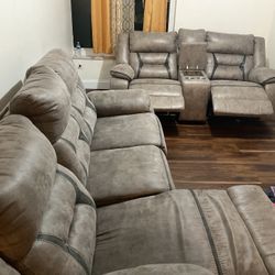 Grey Love Seat And Sofa