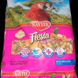 Kaytee Fiesta Big Bites Macaw Parrot Bird Food 10lbs Bag