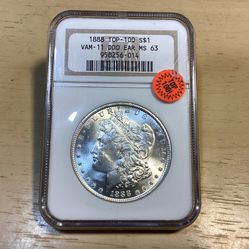 Graded 1888 Morgan Silver Dollar Top 100
