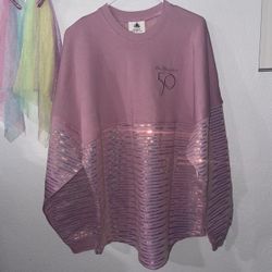 NEW Disneyworld EARidescent Spirit Jersey Pink Sequin Adult Large