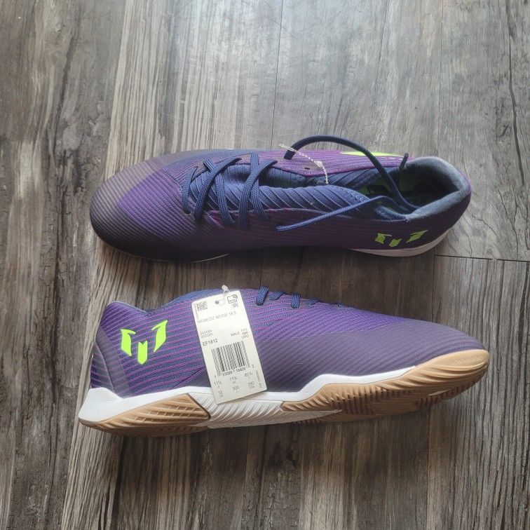 ADIDAS NEMEZIZ MESSI 19.3 Mens Indoor Soccer Shoes Purple Green