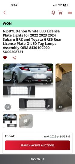  White LED License Plate Lights for 2022-2025 Subaru BRZ