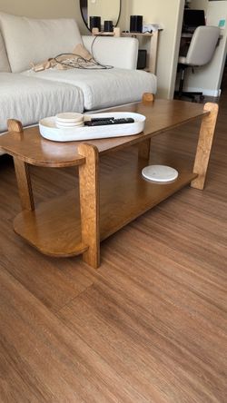 Modern Wood Coffee Table / 2-Tier Shelf – $140
