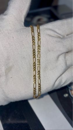 14K Solid Gold Figaro Chain 18” 4g
