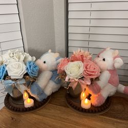 Gender Reveal  Or Babyshower Centerpieces 