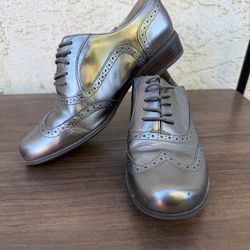 Silver clarks oxford shoes
