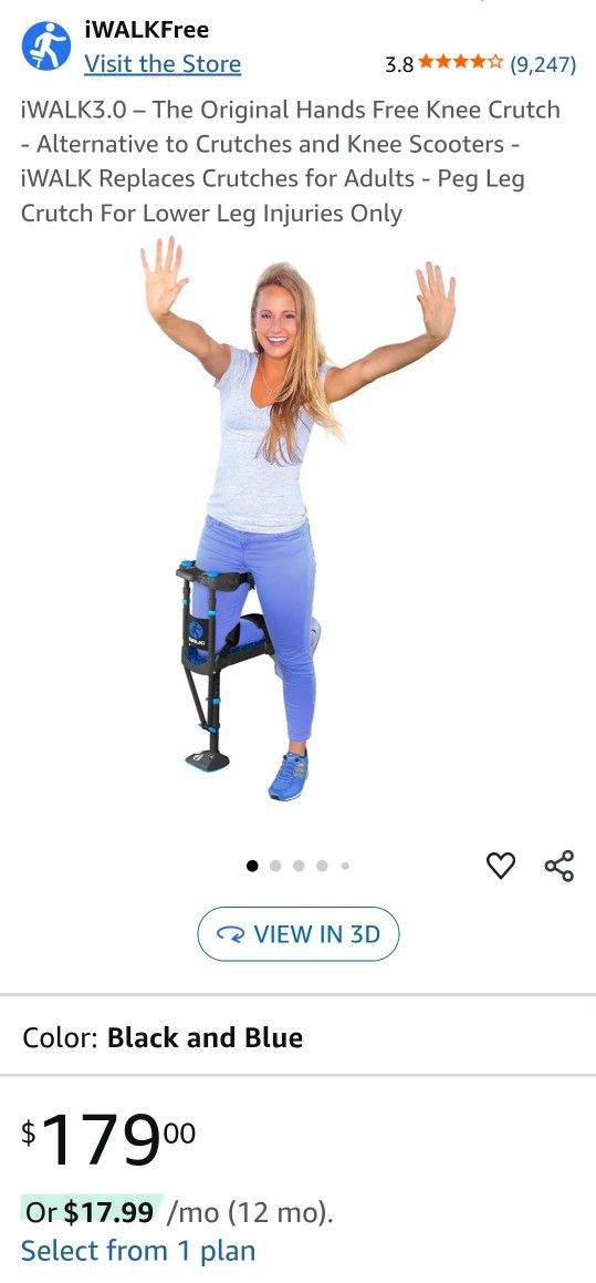 IWalk 3.0 Hands Free Leg Crutch