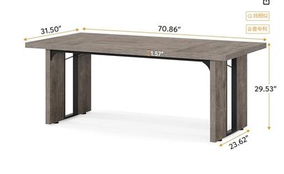 Homy Casa SORIAN Dining Table "63" x 35.4" x 29.5" for Kitchen, Dining Room, or Workspace