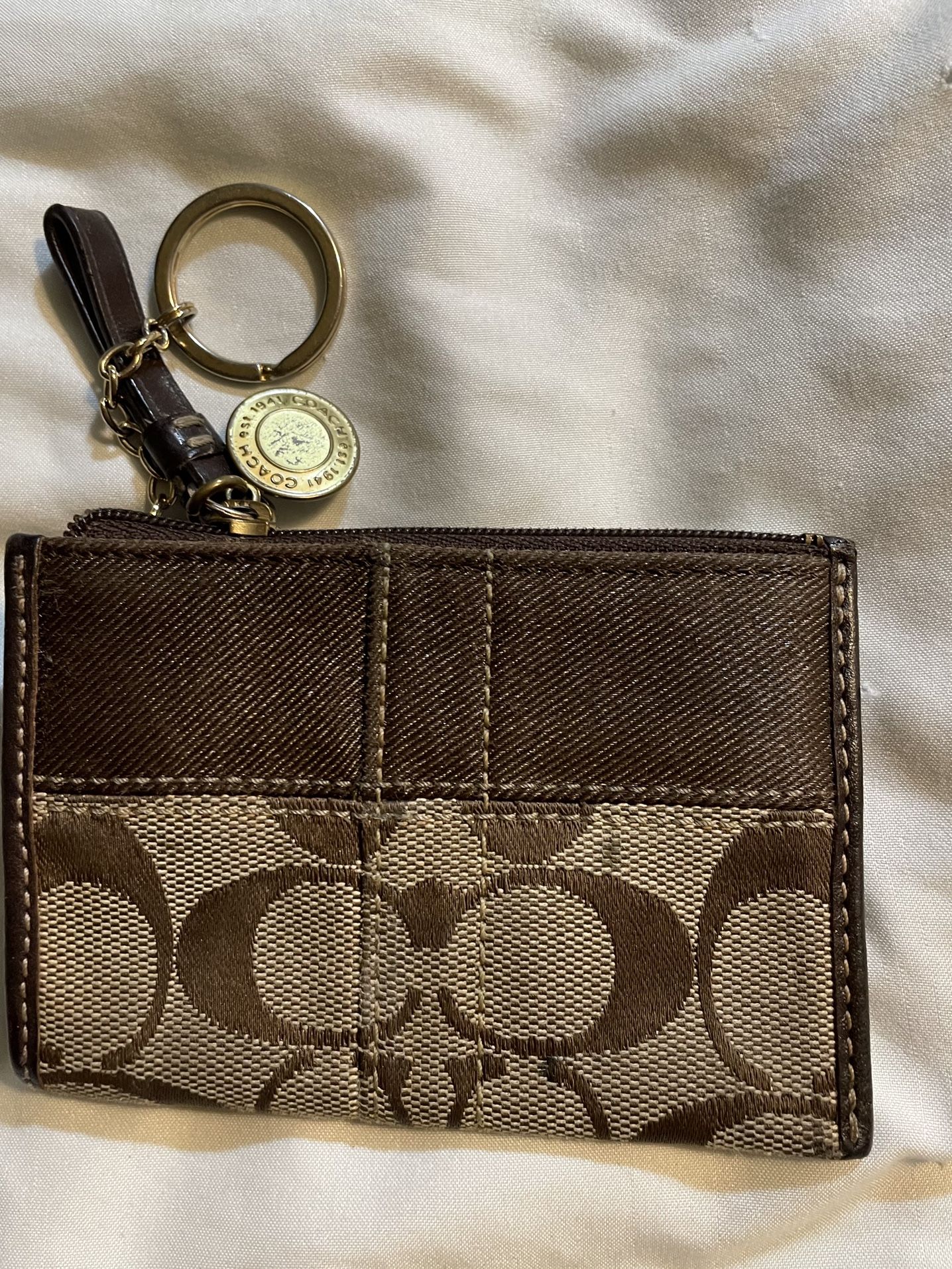 COACH SIGNATURE KEY RING CARD HOLDER