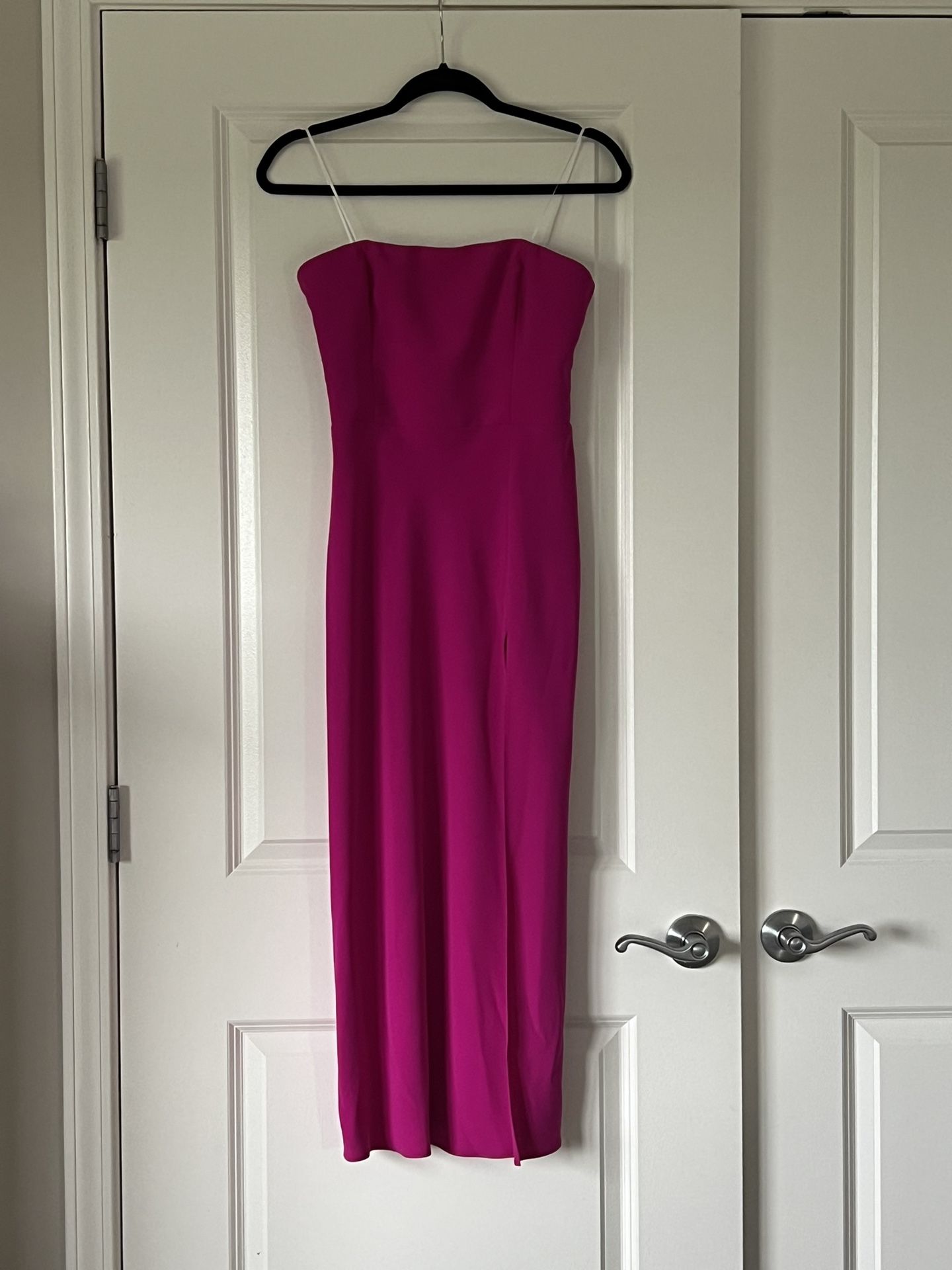 Amanda Uprichard Fuchsia Strapless Midi Dress