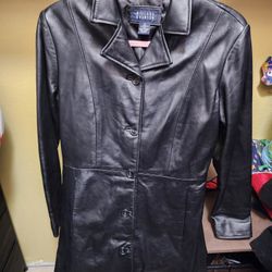 Hillard And Hanson Women Leather Jacket Size S