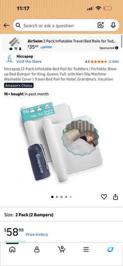 Hiccapop 2 pack inflatable bed rail
