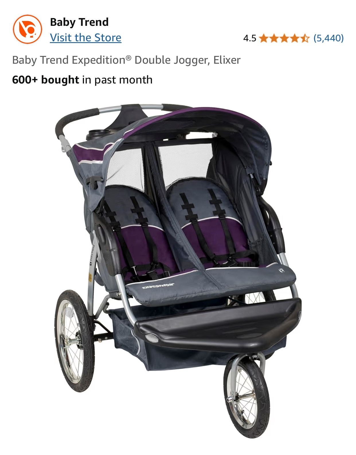 Babytrend Jogging Double Stroller
