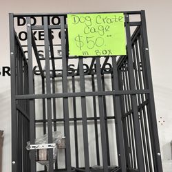 42 Inch Heavy Duty Dog Crate Steel Escape Proof,Indoor Double Door High Anxiety Cage, Removable Tray, Kennel with Wheels