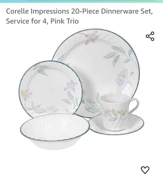 Corelle Pink Trio Dishware