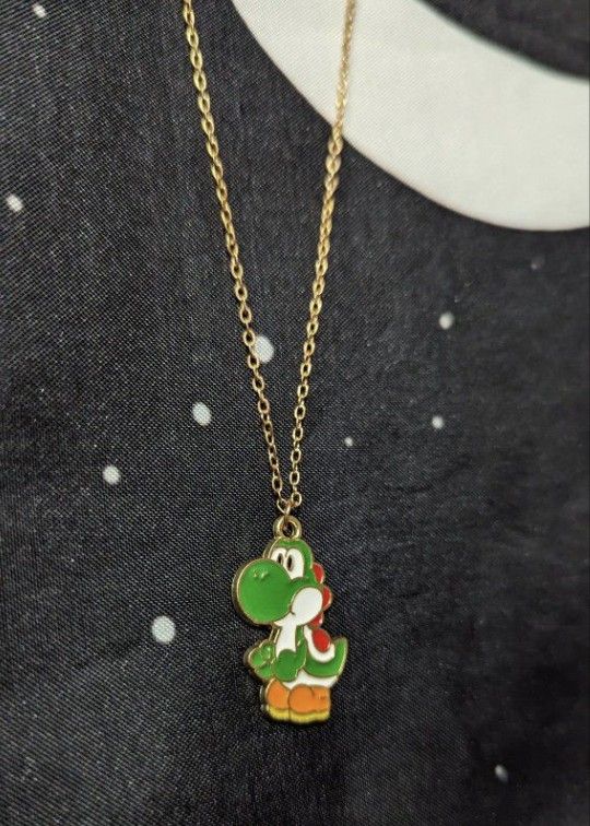 Homemade Yoshi Necklace Nintendo Gaming For Teens Women Kids Boys Unisex Handmade Jewlery