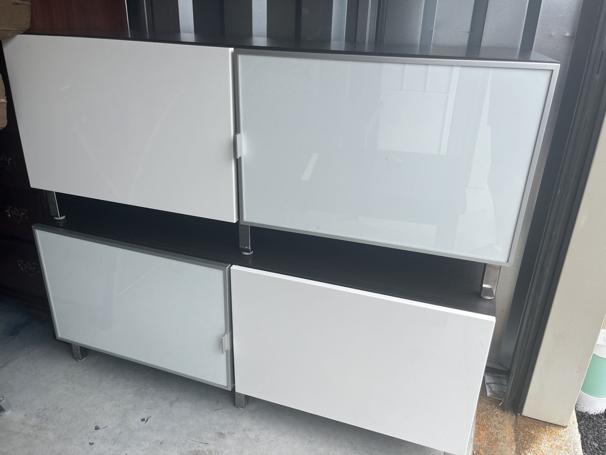 White / Brown Storage Cabinet