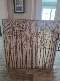 Large Framed Tree Forest Canvas Wall Art