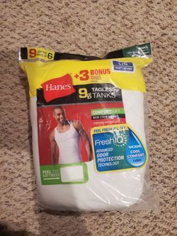New Hanes Men's White Tank Tops 9-Pack Size Large