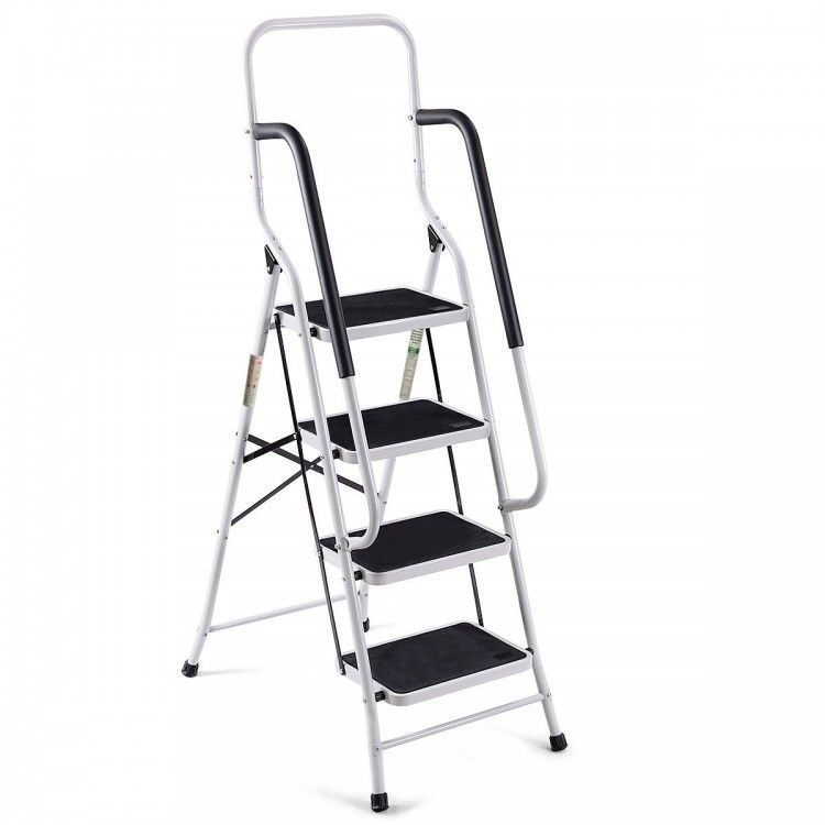 2-in-1 Non-slip 4 Step Folding Stool Ladder House Equipment