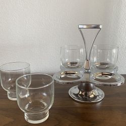 Vintage Rotating Cocktail Rocks Glass For Bar Cart