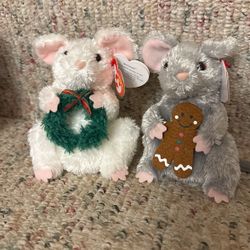 Christmas Beanie Babies Mice 