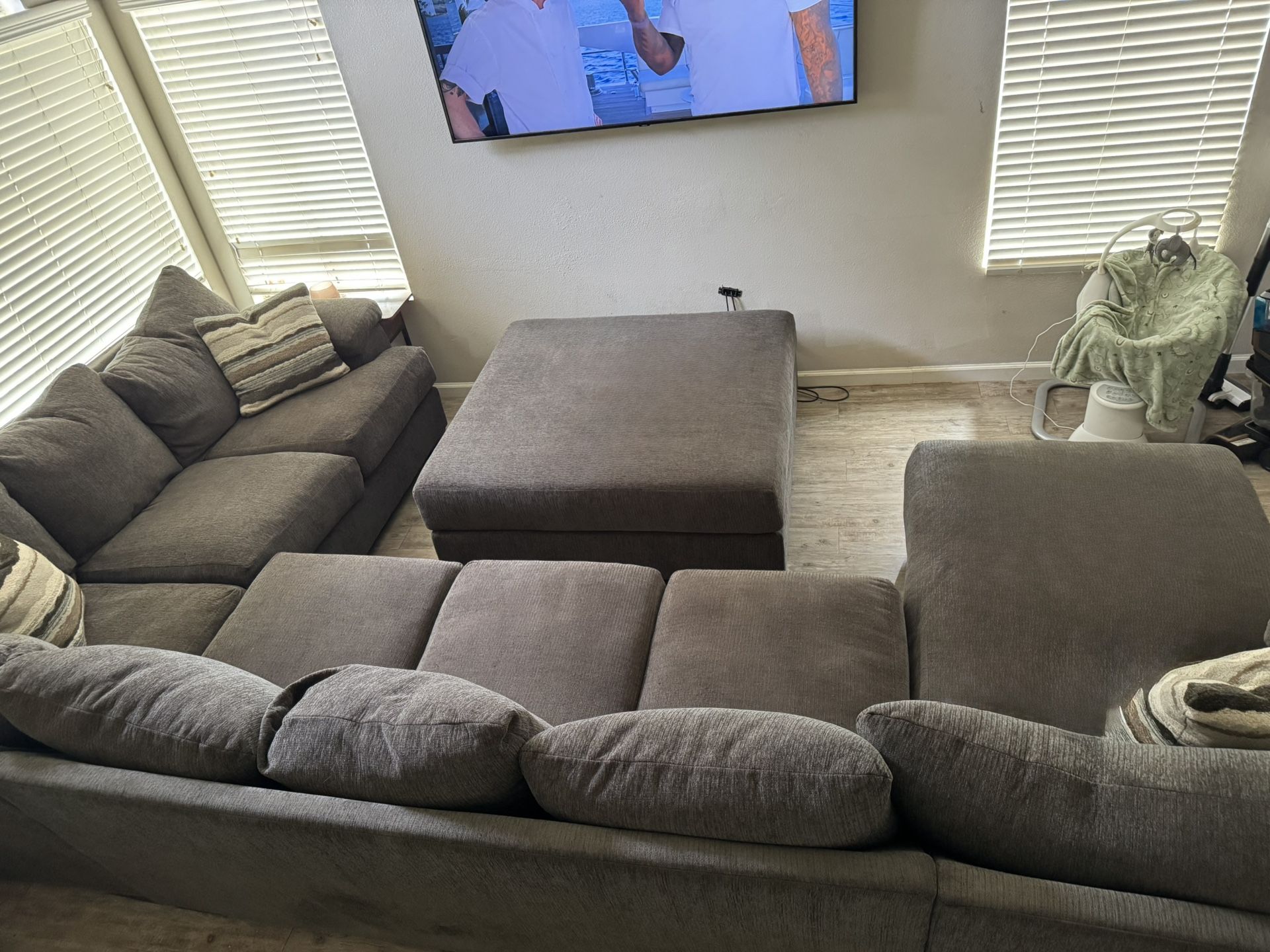 Sectional Down Couch With Ottoman