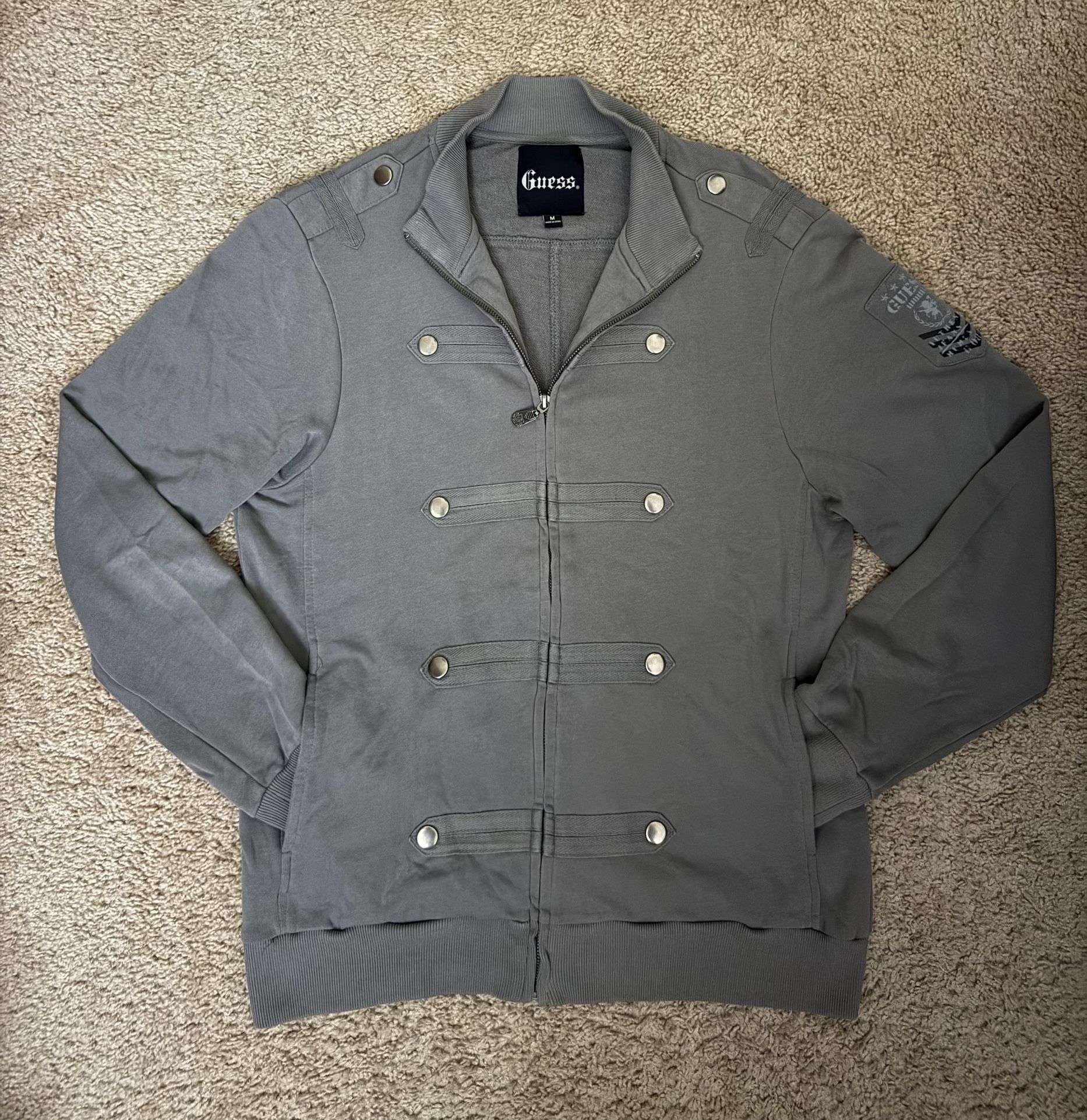 GUESS Jacket / Track / Sweater / Throwover / Mens size M / Gray
