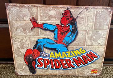 The Amazing Spiderman Metal Sign Boys Room Decor