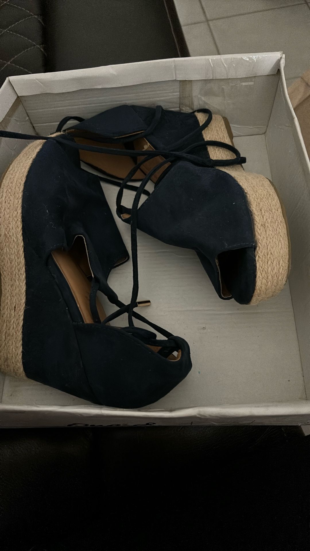 Wrap anklet heels Cupid navy Blue