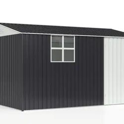 VIWAT
12 ft. W x 10 ft. D Metal Outdoor Storage Garden Tool Steel Shed with Lockable Doors and Windows (120 sq. ft.)