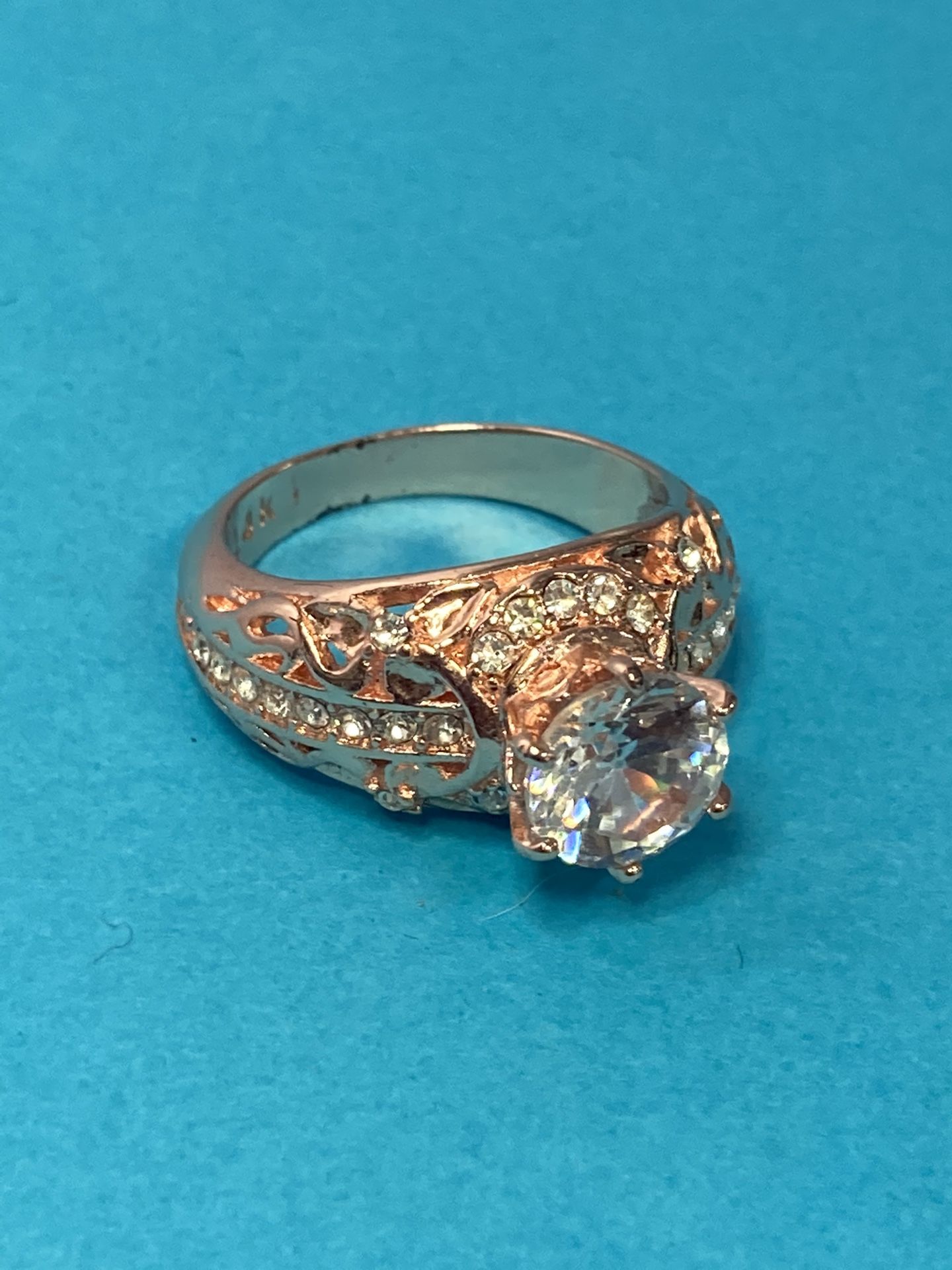 Ring, Rose Gold Plated Stainless Steel, Size 7
