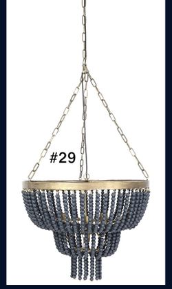 Large Chandelier In Gold With Blue 