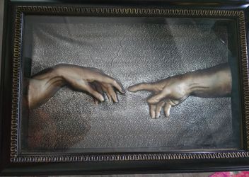 Framed "Creation of Adam" Wall Art